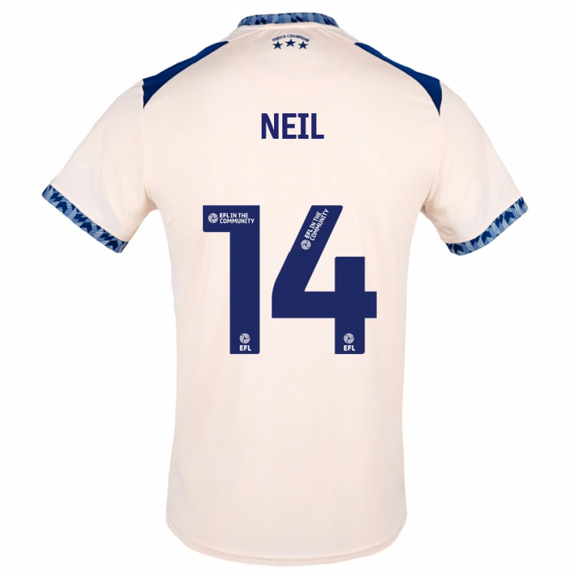 Danxen Niño Camiseta Marlie Neil #14 Blanco Hueso Azul Marino 2ª Equipación 2025/26 La Camisa México