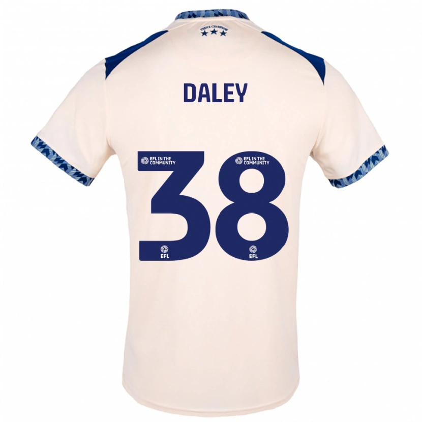 Danxen Niño Camiseta Luke Daley #38 Blanco Hueso Azul Marino 2ª Equipación 2025/26 La Camisa México
