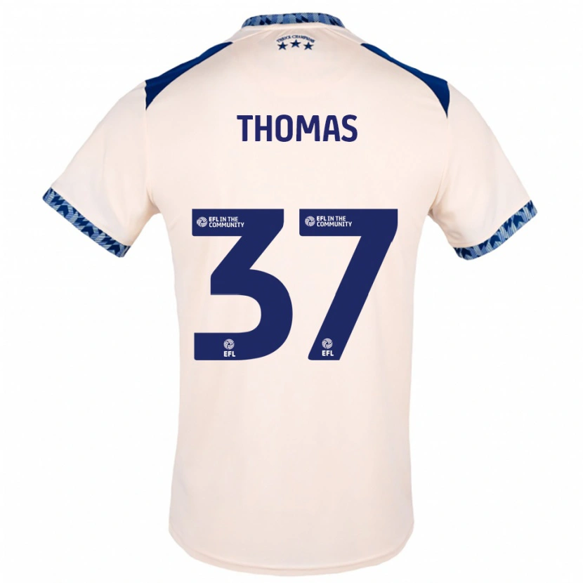 Danxen Niño Camiseta Peter Thomas #37 Blanco Hueso Azul Marino 2ª Equipación 2025/26 La Camisa México