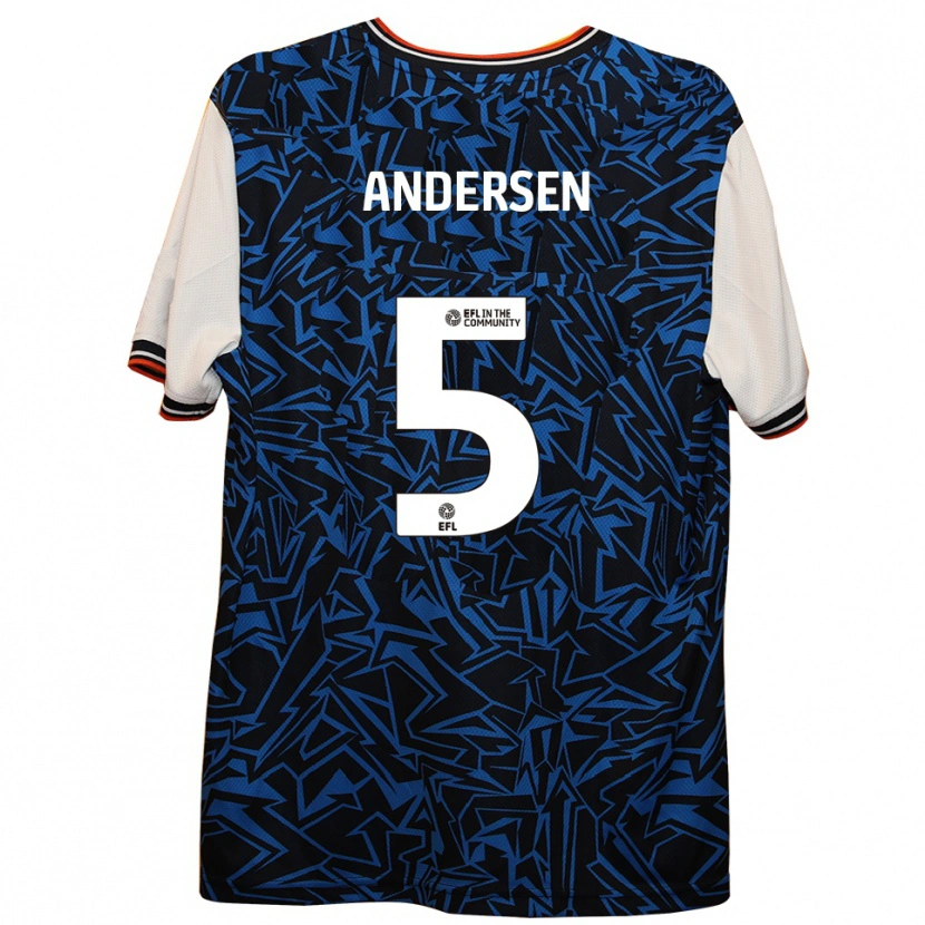 Danxen Niño Camiseta Mads Andersen #5 Azul Negro Blanco 2ª Equipación 2025/26 La Camisa México