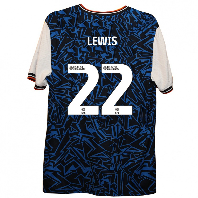 Danxen Niño Camiseta Shanice Lewis #22 Azul Negro Blanco 2ª Equipación 2025/26 La Camisa México