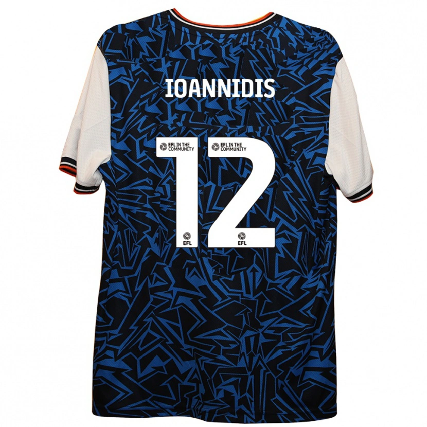Danxen Niño Camiseta Zacharias Ioannidis #12 Azul Negro Blanco 2ª Equipación 2025/26 La Camisa México