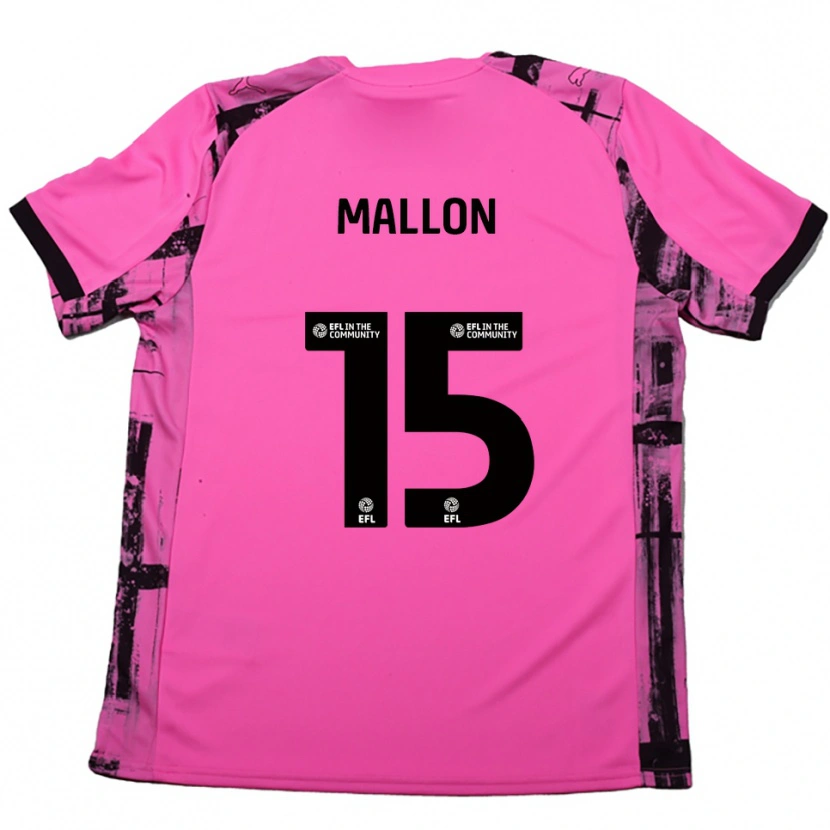 Danxen Niño Camiseta Paris Mallon #15 Rojo Rosado Negro 2ª Equipación 2025/26 La Camisa México