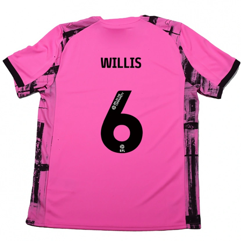 Danxen Niño Camiseta Jordan Willis #6 Rojo Rosado Negro 2ª Equipación 2025/26 La Camisa México