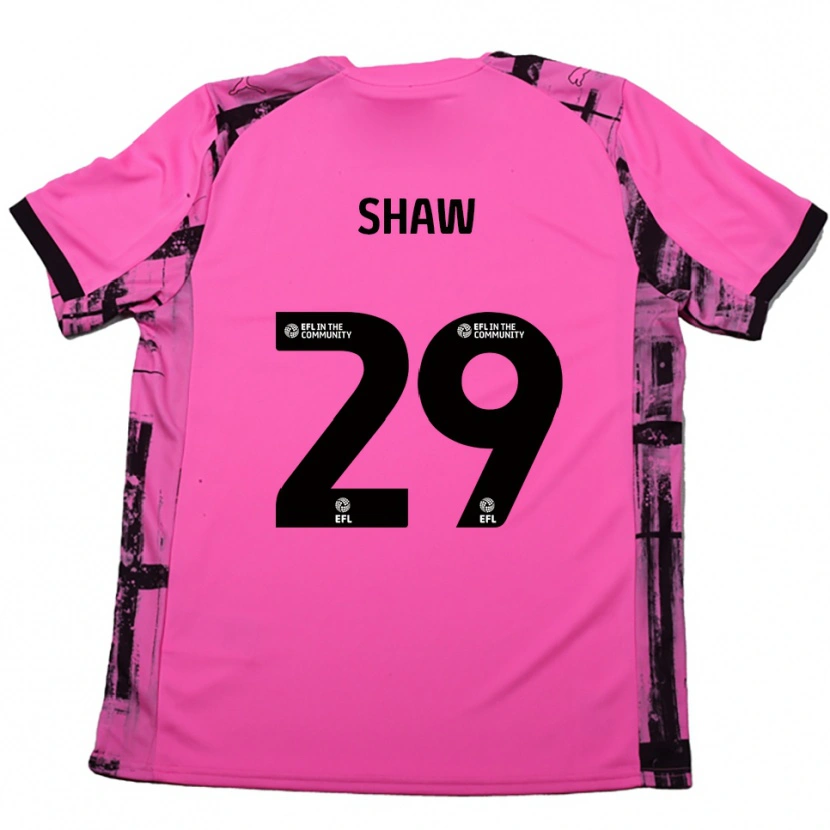 Danxen Niño Camiseta Liam Shaw #29 Rojo Rosado Negro 2ª Equipación 2025/26 La Camisa México