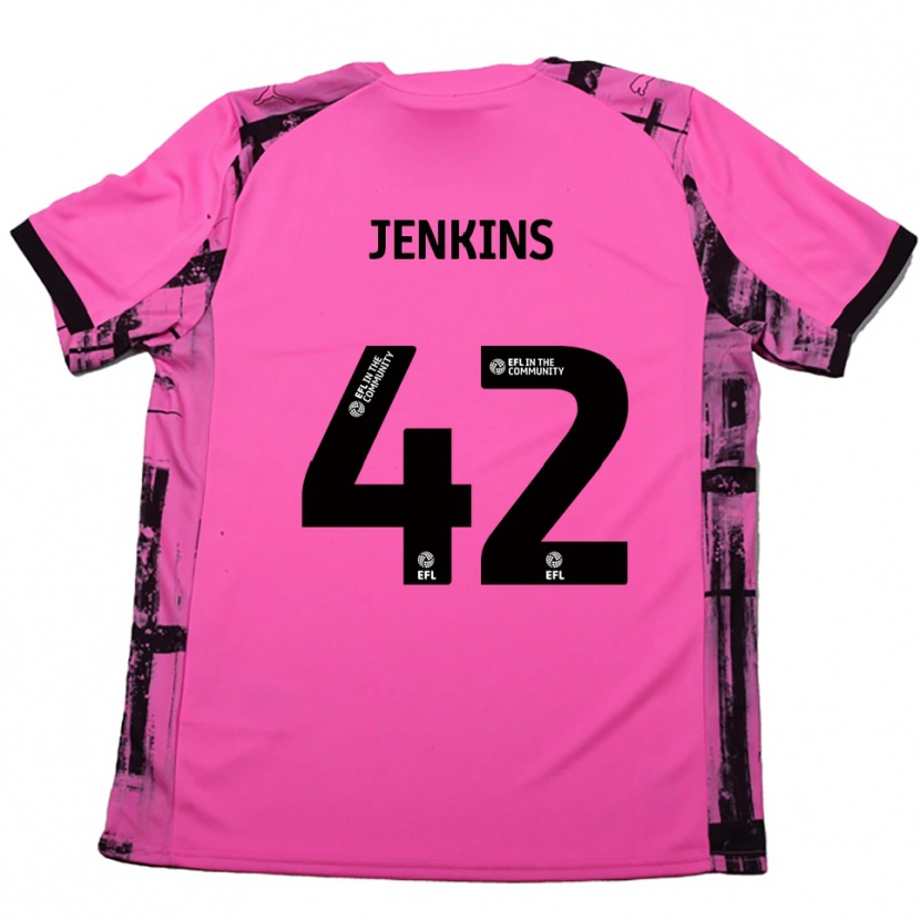Danxen Niño Camiseta Leo Jenkins #42 Rojo Rosado Negro 2ª Equipación 2025/26 La Camisa México