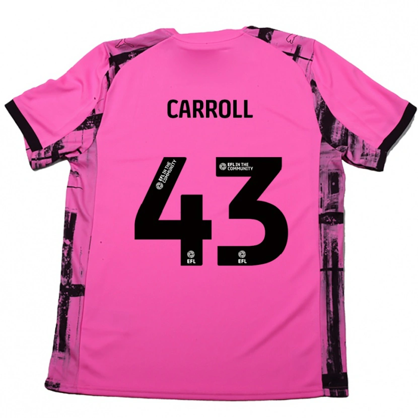 Danxen Niño Camiseta Charlie Carroll #43 Rojo Rosado Negro 2ª Equipación 2025/26 La Camisa México
