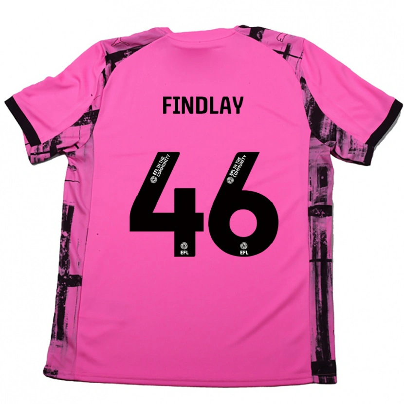 Danxen Niño Camiseta Freddie Findlay #46 Rojo Rosado Negro 2ª Equipación 2025/26 La Camisa México