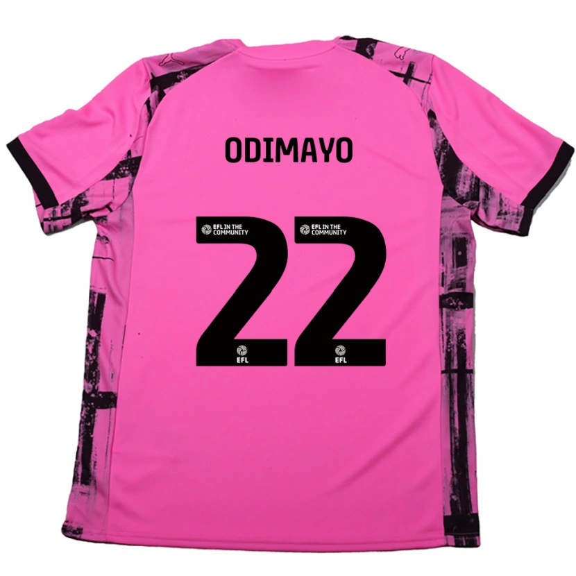 Danxen Niño Camiseta Akin Odimayo #22 Rojo Rosado Negro 2ª Equipación 2025/26 La Camisa México