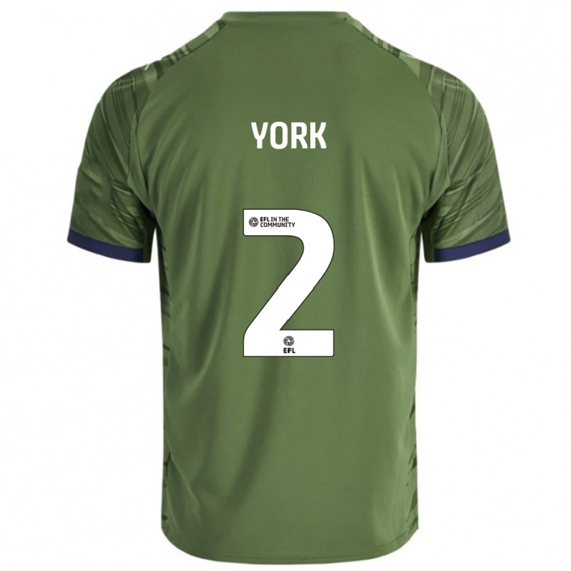 Danxen Niño Camiseta Ellie York #2 Verde Blanco 2ª Equipación 2025/26 La Camisa México