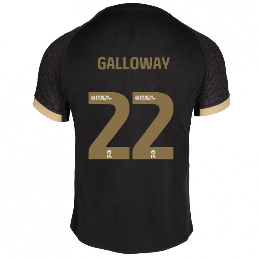 Danxen Niño Camiseta Brendan Galloway #22 Negro Dorado 2ª Equipación 2025/26 La Camisa México