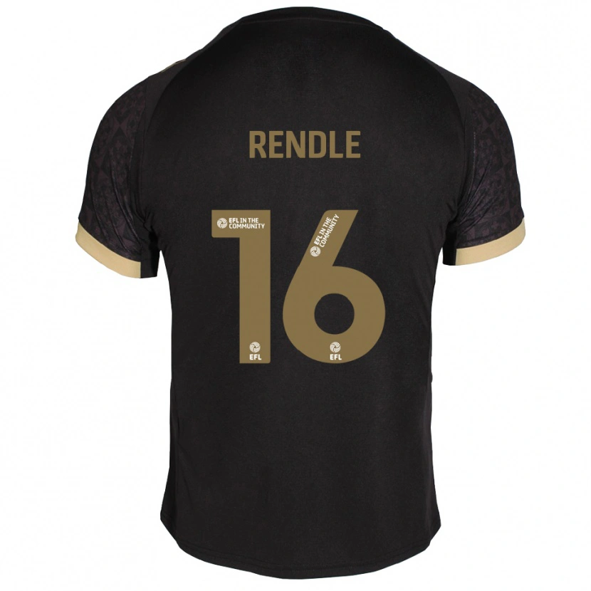 Danxen Niño Camiseta Jared Rendle #16 Negro Dorado 2ª Equipación 2025/26 La Camisa México