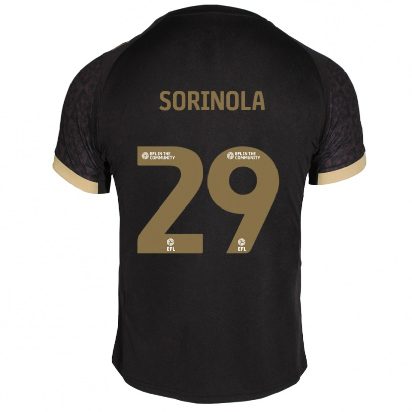 Danxen Niño Camiseta Matthew Sorinola #29 Negro Dorado 2ª Equipación 2025/26 La Camisa México
