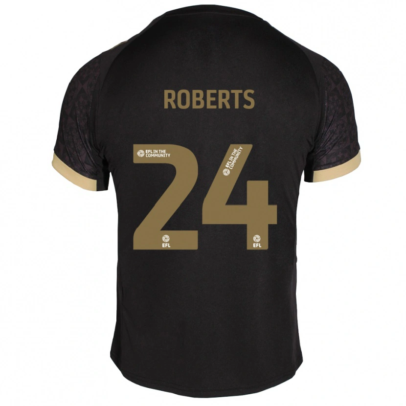 Danxen Niño Camiseta Caleb Roberts #24 Negro Dorado 2ª Equipación 2025/26 La Camisa México