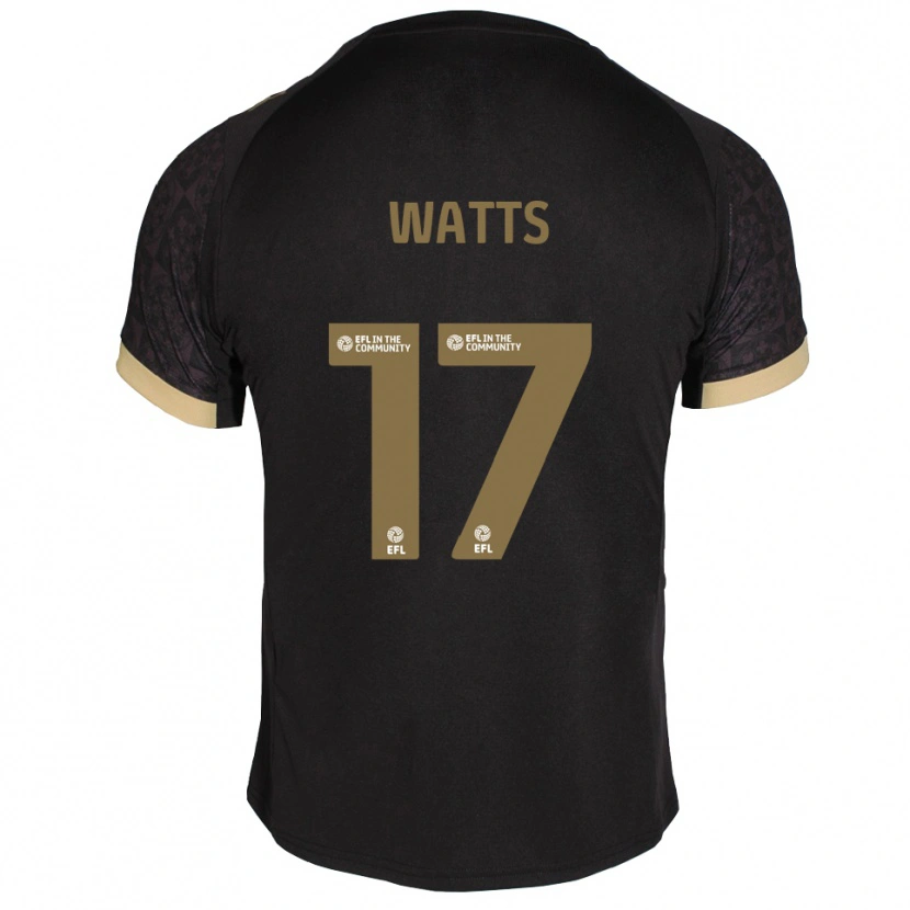 Danxen Niño Camiseta Caleb Watts #17 Negro Dorado 2ª Equipación 2025/26 La Camisa México