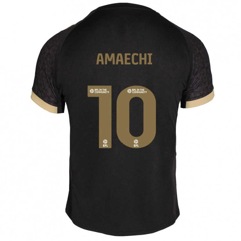 Danxen Niño Camiseta Xavier Amaechi #10 Negro Dorado 2ª Equipación 2025/26 La Camisa México