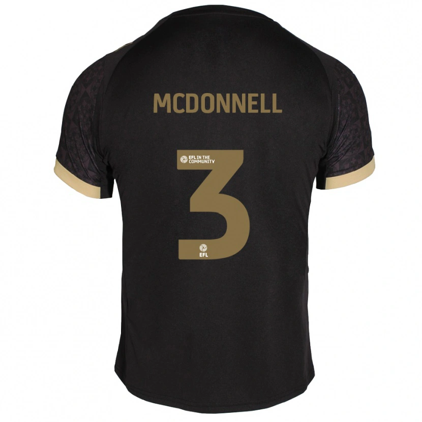 Danxen Niño Camiseta Rosie Mcdonnell #3 Negro Dorado 2ª Equipación 2025/26 La Camisa México