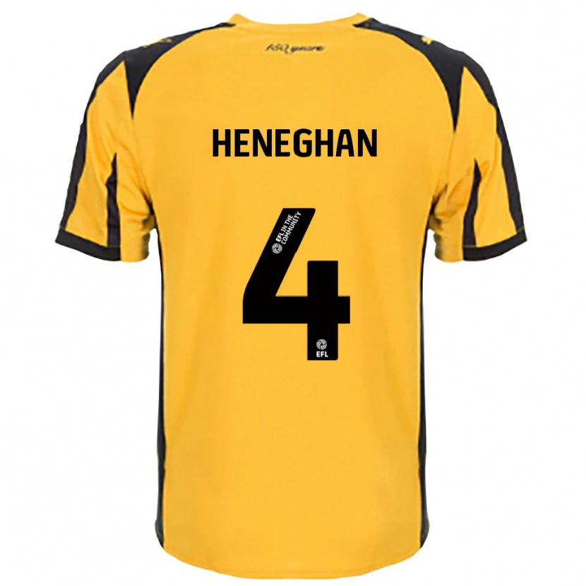 Danxen Niño Camiseta Ben Heneghan #4 Naranja Negro 2ª Equipación 2025/26 La Camisa México