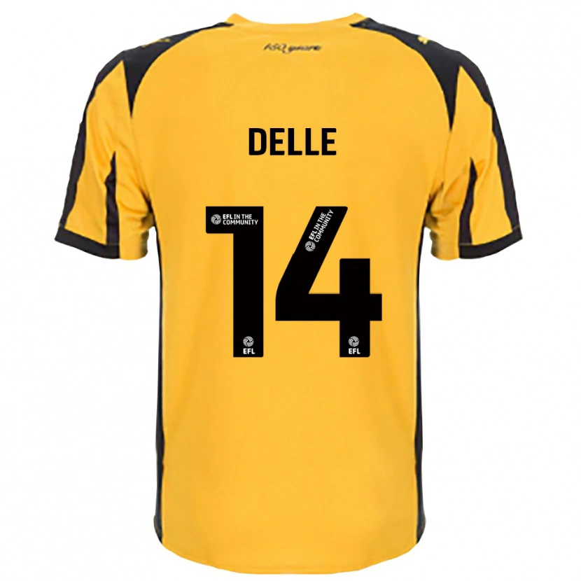 Danxen Niño Camiseta Mani Delle #14 Naranja Negro 2ª Equipación 2025/26 La Camisa México