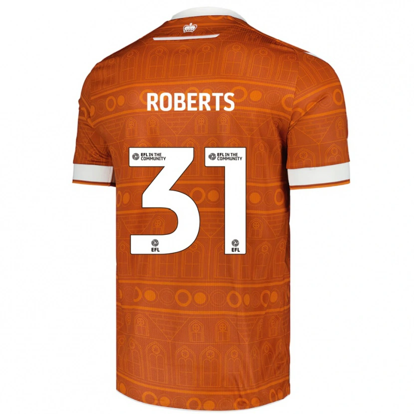 Danxen Niño Camiseta Bethan Roberts #31 Naranja Blanco 2ª Equipación 2025/26 La Camisa México
