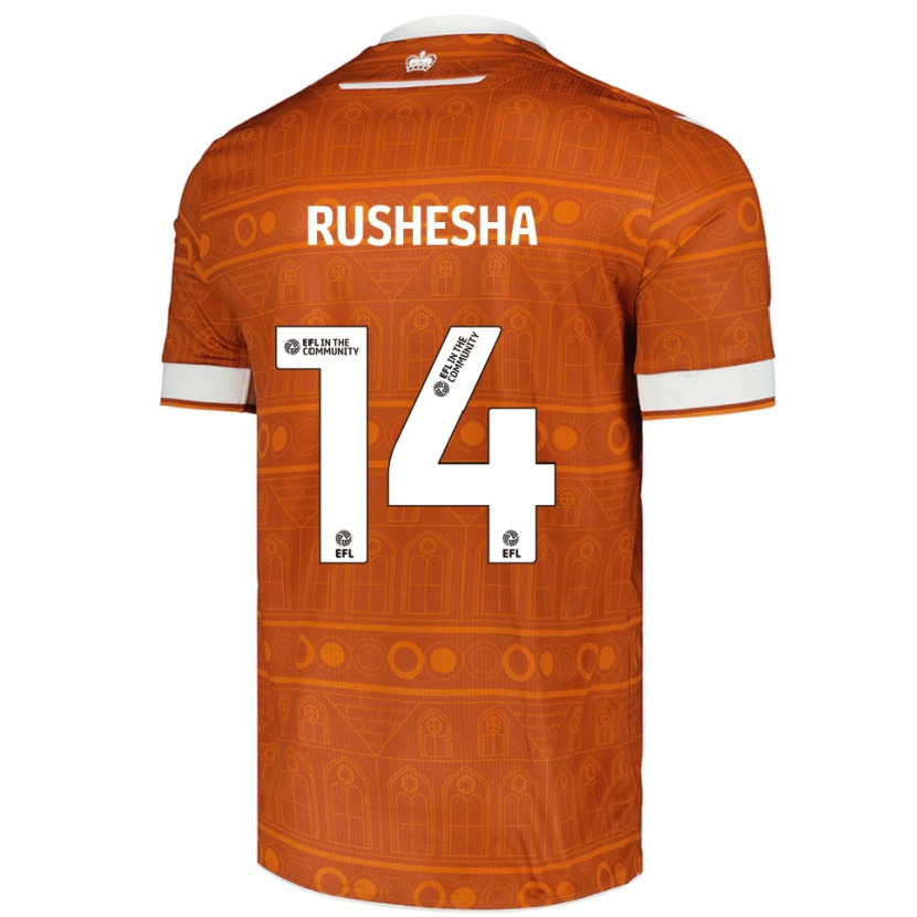 Danxen Niño Camiseta Tivonge Rushesha #14 Naranja Blanco 2ª Equipación 2025/26 La Camisa México