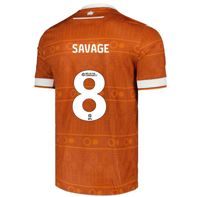 Danxen Niño Camiseta Charlie Savage #8 Naranja Blanco 2ª Equipación 2025/26 La Camisa México