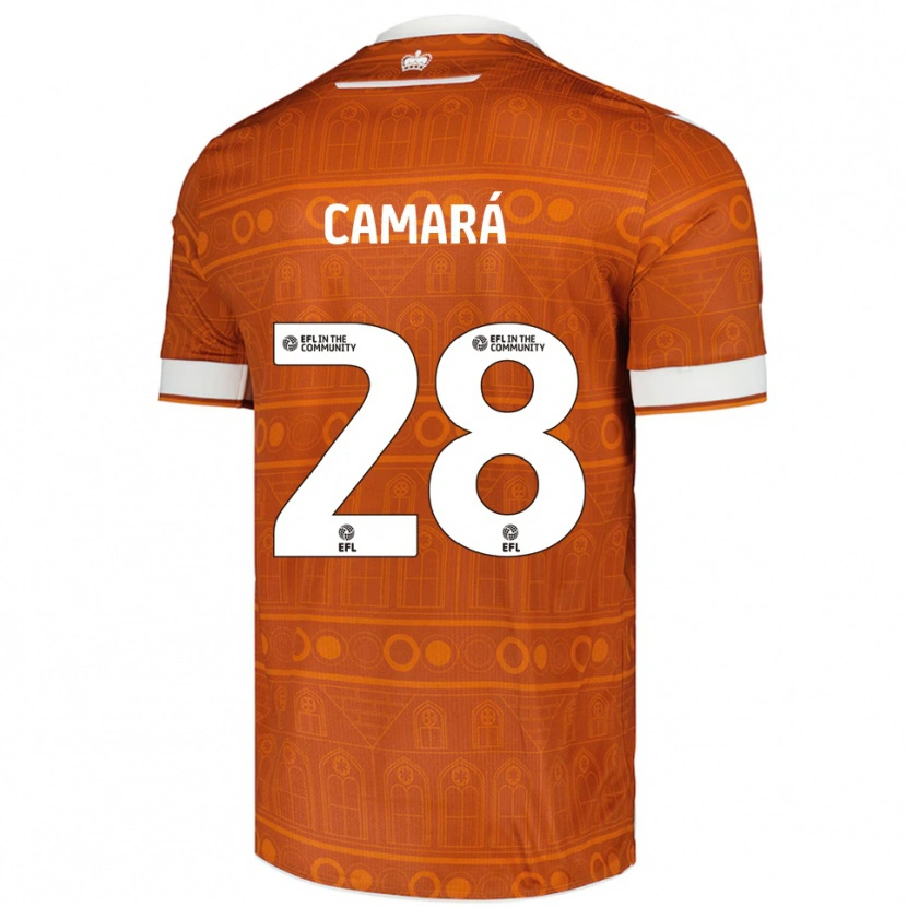 Danxen Niño Camiseta Mamadi Camará #28 Naranja Blanco 2ª Equipación 2025/26 La Camisa México