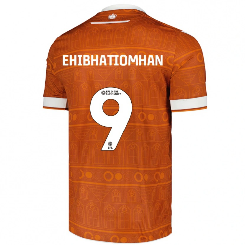 Danxen Niño Camiseta Kelvin Ehibhatiomhan #9 Naranja Blanco 2ª Equipación 2025/26 La Camisa México