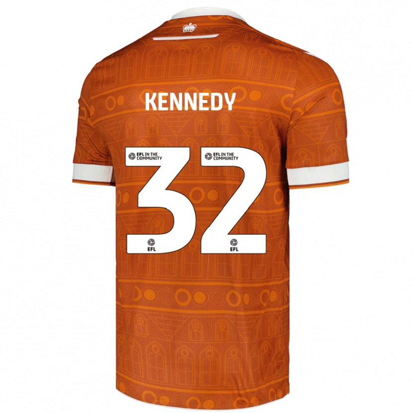 Danxen Niño Camiseta Stevie Kennedy #32 Naranja Blanco 2ª Equipación 2025/26 La Camisa México