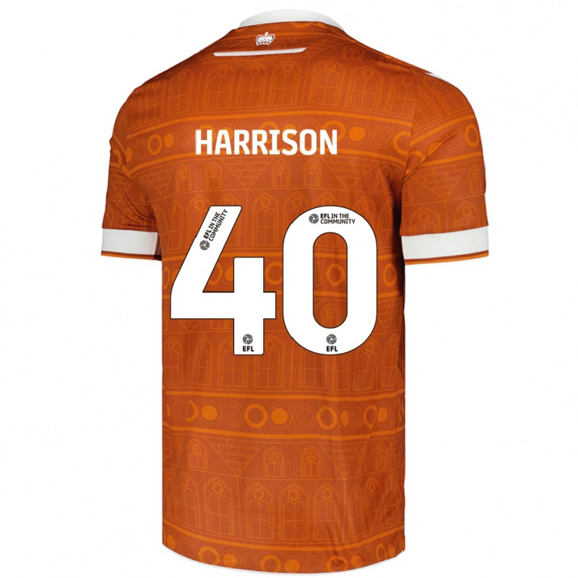 Danxen Niño Camiseta Sam Harrison #40 Naranja Blanco 2ª Equipación 2025/26 La Camisa México