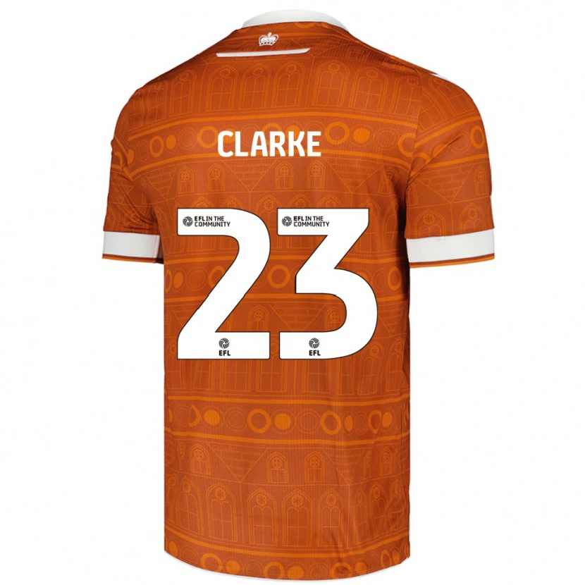 Danxen Niño Camiseta John Clarke #23 Naranja Blanco 2ª Equipación 2025/26 La Camisa México