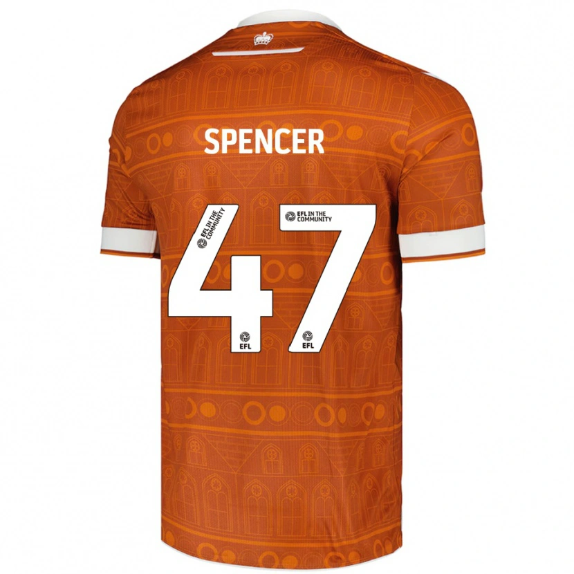 Danxen Niño Camiseta Shay Spencer #47 Naranja Blanco 2ª Equipación 2025/26 La Camisa México