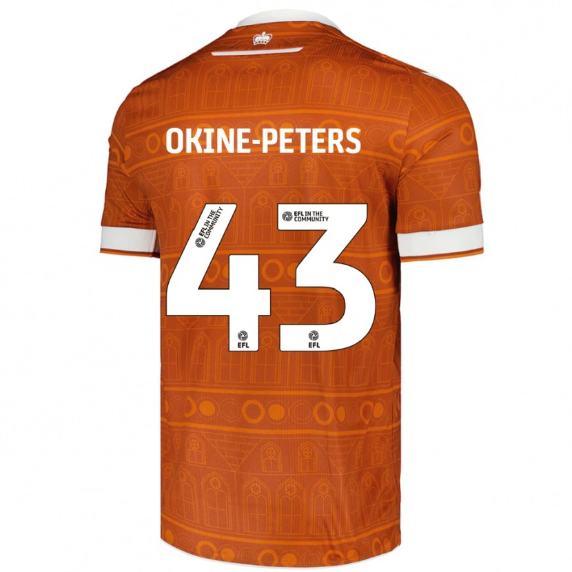 Danxen Niño Camiseta Jeremiah Okine-Peters #43 Naranja Blanco 2ª Equipación 2025/26 La Camisa México