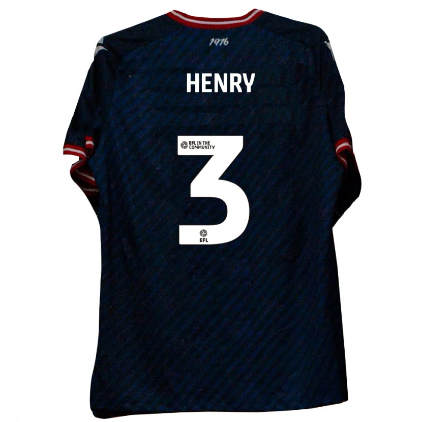 Danxen Niño Camiseta Louie Henry #3 Azul Marino Rojo 2ª Equipación 2025/26 La Camisa México