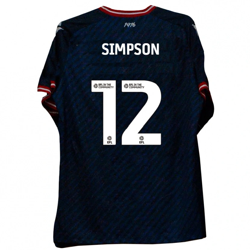 Danxen Niño Camiseta Tyreece Simpson #12 Azul Marino Rojo 2ª Equipación 2025/26 La Camisa México