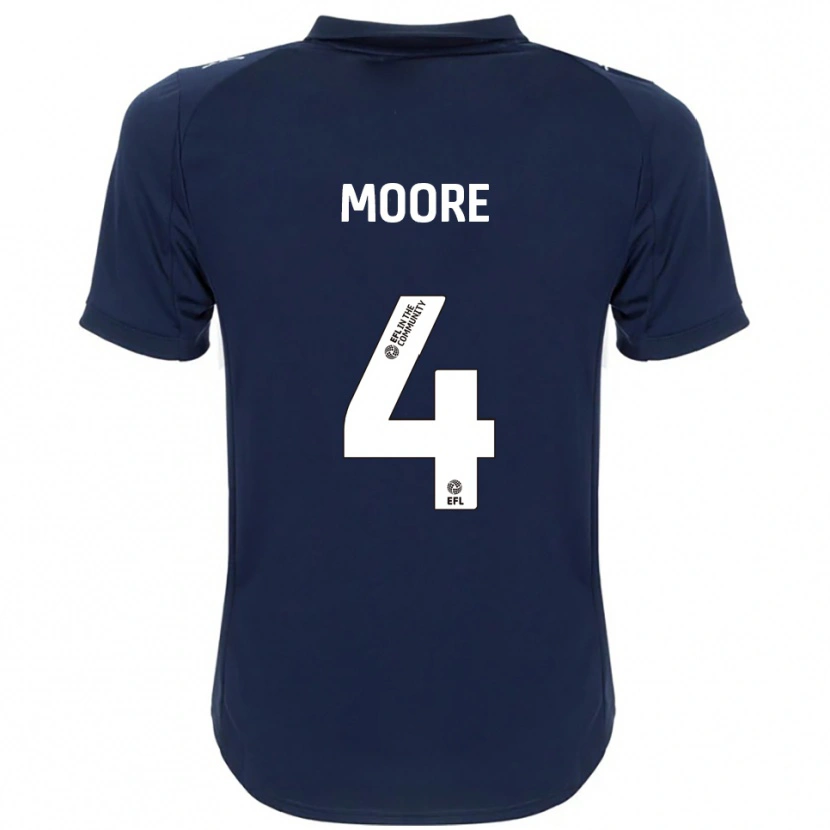Danxen Niño Camiseta Abbie Moore #4 Azul Marino Blanco 2ª Equipación 2025/26 La Camisa México