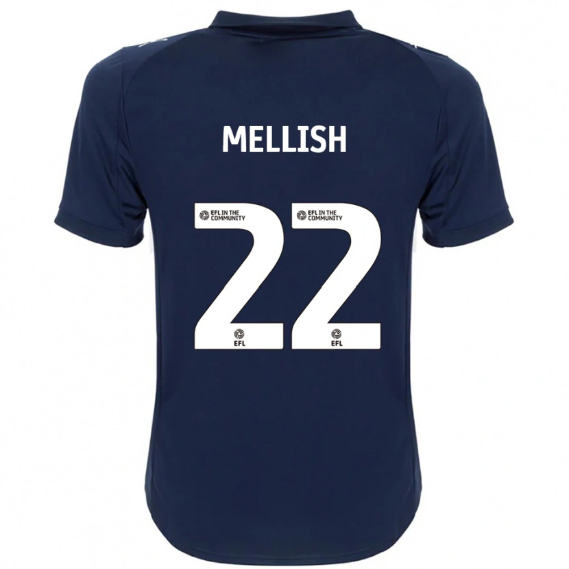 Danxen Niño Camiseta Jon Mellish #22 Azul Marino Blanco 2ª Equipación 2025/26 La Camisa México