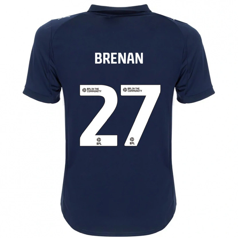 Danxen Niño Camiseta Tobias Brenan #27 Azul Marino Blanco 2ª Equipación 2025/26 La Camisa México
