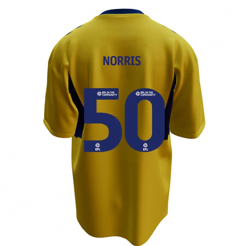 Danxen Niño Camiseta Will Norris #50 Amarillo Azul 2ª Equipación 2025/26 La Camisa México