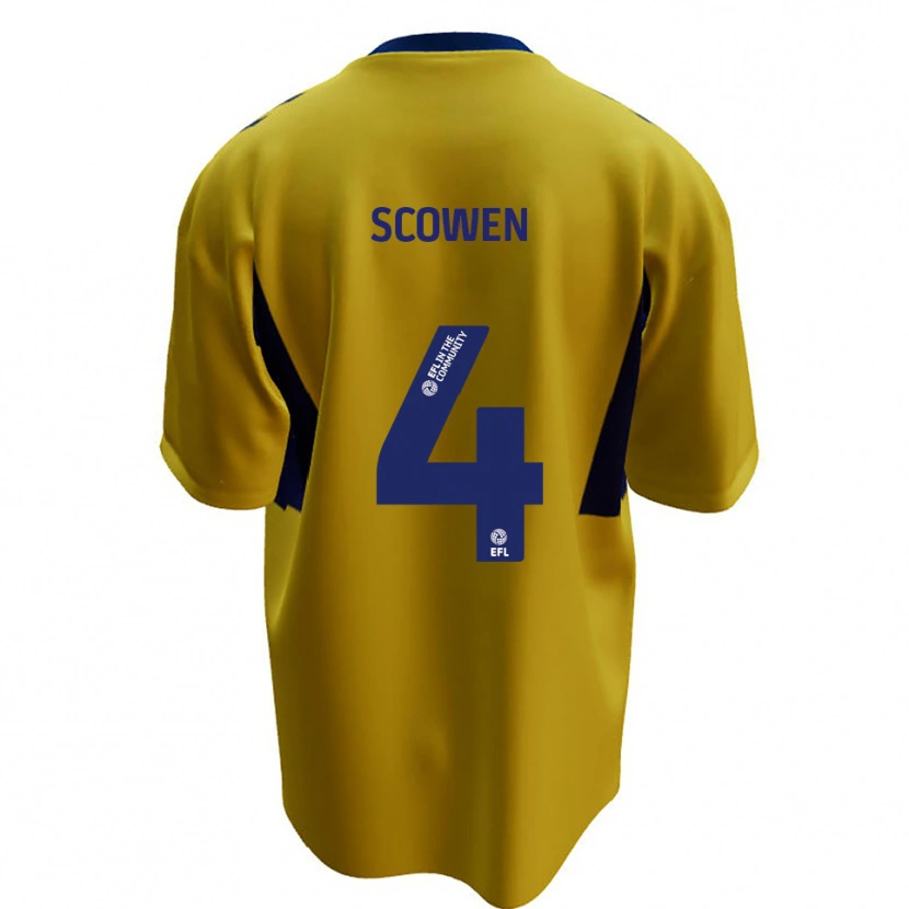 Danxen Niño Camiseta Josh Scowen #4 Amarillo Azul 2ª Equipación 2025/26 La Camisa México