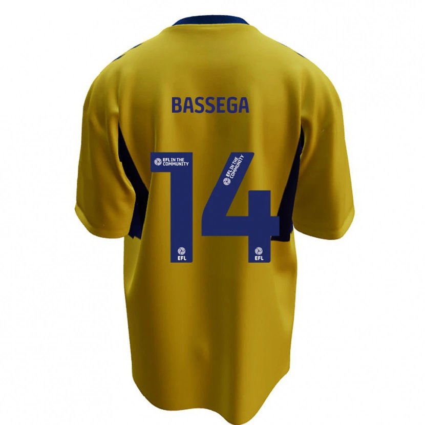 Danxen Niño Camiseta Nsemi Bassega #14 Amarillo Azul 2ª Equipación 2025/26 La Camisa México