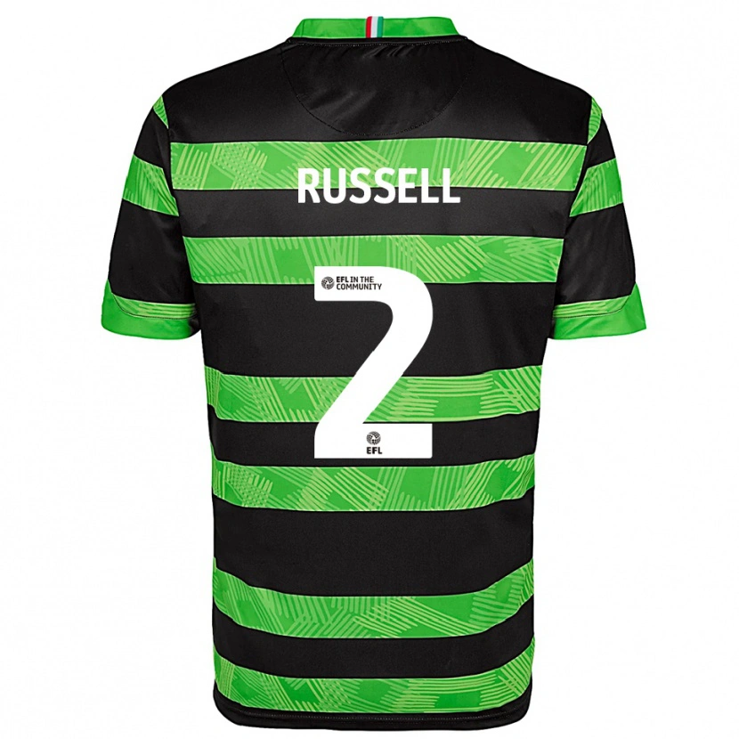 Danxen Niño Camiseta Rosie Russell #2 Negro Verde 2ª Equipación 2025/26 La Camisa México