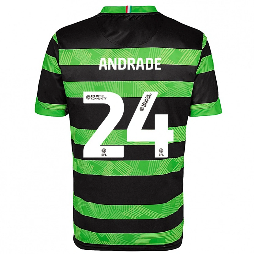 Danxen Niño Camiseta Eduarda Andrade #24 Negro Verde 2ª Equipación 2025/26 La Camisa México