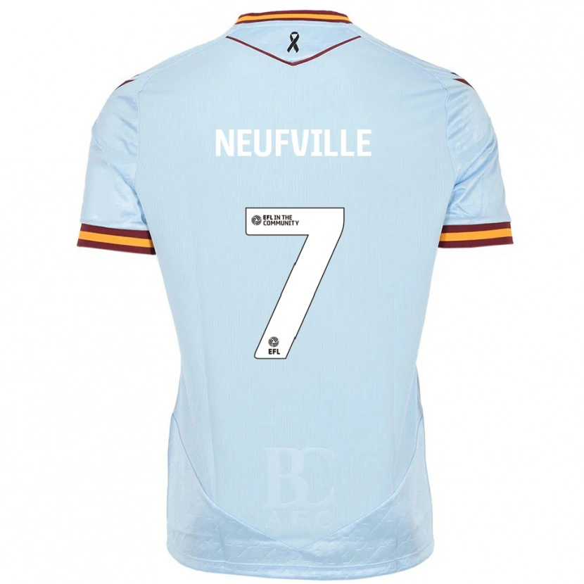 Danxen Niño Camiseta Josh Neufville #7 Celeste 2ª Equipación 2025/26 La Camisa México