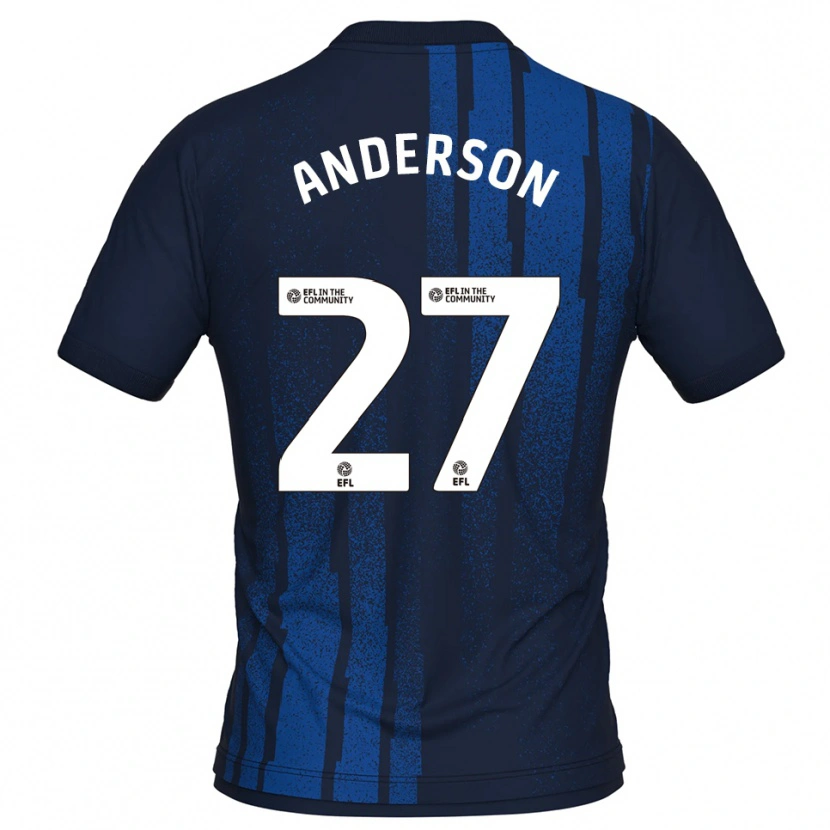 Danxen Niño Camiseta Taylor Anderson #27 Azul Marino Blanco 2ª Equipación 2025/26 La Camisa México