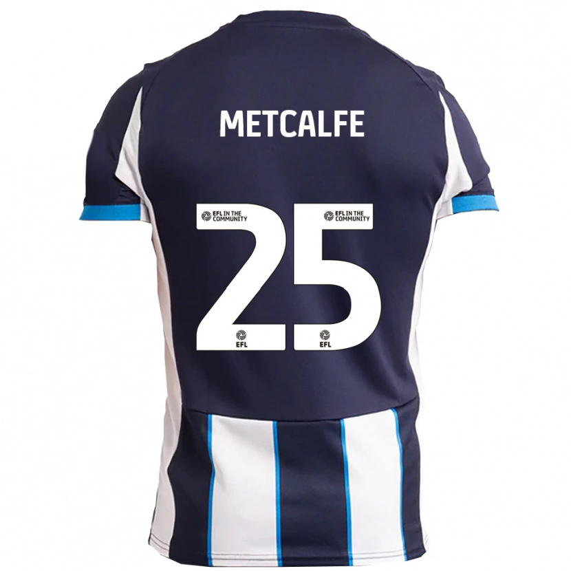 Danxen Niño Camiseta Max Metcalfe #25 Blanco Azul Marino 2ª Equipación 2025/26 La Camisa México