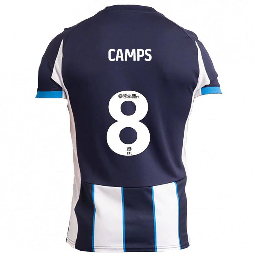 Danxen Niño Camiseta Callum Camps #8 Blanco Azul Marino 2ª Equipación 2025/26 La Camisa México