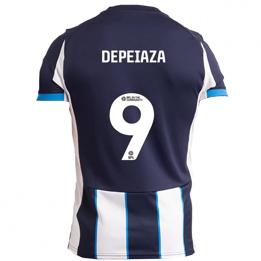 Danxen Niño Camiseta Kylan Depeiaza #9 Blanco Azul Marino 2ª Equipación 2025/26 La Camisa México