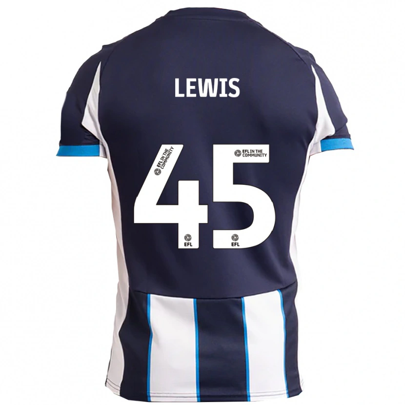 Danxen Niño Camiseta Jake Lewis #45 Blanco Azul Marino 2ª Equipación 2025/26 La Camisa México