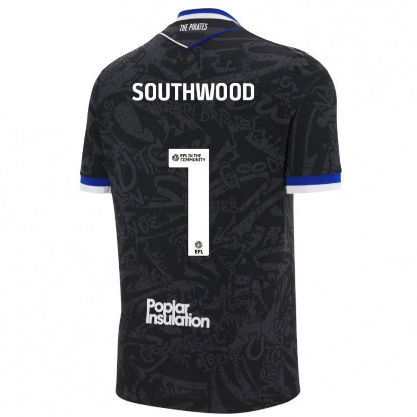 Danxen Niño Camiseta Luke Southwood #1 Negro Blanco 2ª Equipación 2025/26 La Camisa México